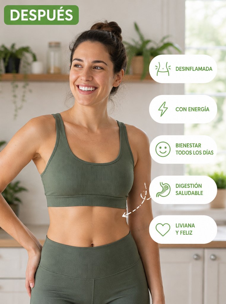 Persona sintiéndose liviana y saludable después de cocinar recetas del eBook